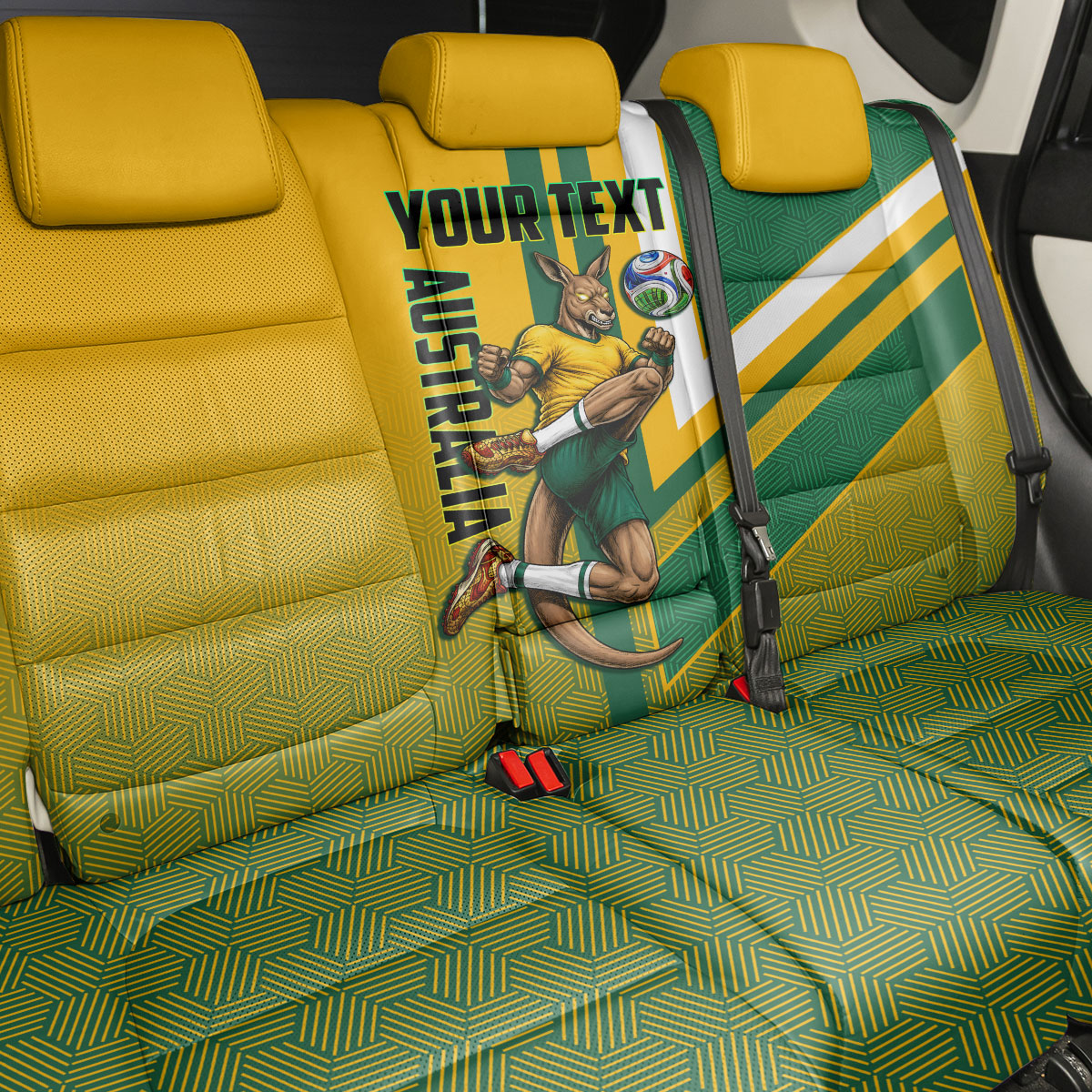 Personalized Australia Soccer Kangaroo Back Car Seat Cover Australia Flag Athletic Mascot Boxing Kangaroo