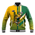 Personalized Australia Soccer Kangaroo Baseball Jacket Australia Flag Athletic Mascot Boxing Kangaroo