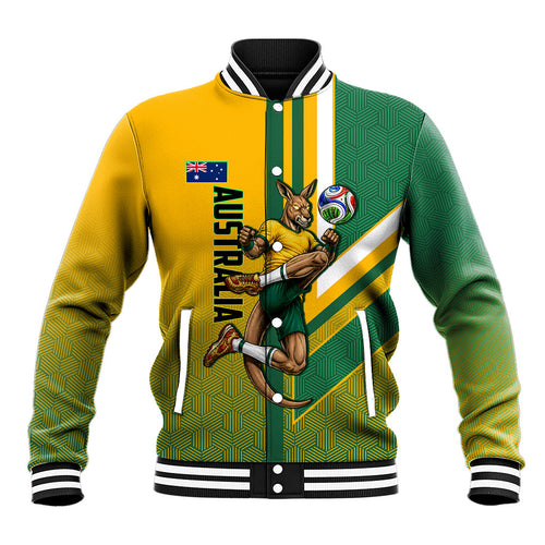 Personalized Australia Soccer Kangaroo Baseball Jacket Australia Flag Athletic Mascot Boxing Kangaroo