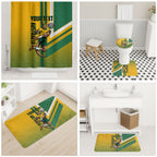 Personalized Australia Soccer Kangaroo Bathroom Set Australia Flag Athletic Mascot Boxing Kangaroo
