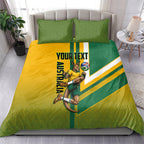 Personalized Australia Soccer Kangaroo Bedding Set Australia Flag Athletic Mascot Boxing Kangaroo