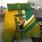 Personalized Australia Soccer Kangaroo Bedding Set Australia Flag Athletic Mascot Boxing Kangaroo