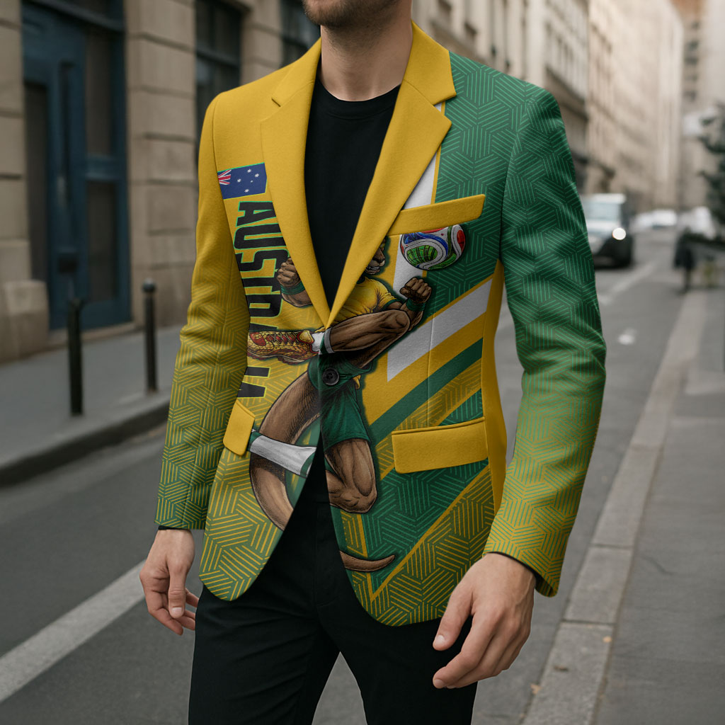 Personalized Australia Soccer Kangaroo Blazer Australia Flag Athletic Mascot Boxing Kangaroo