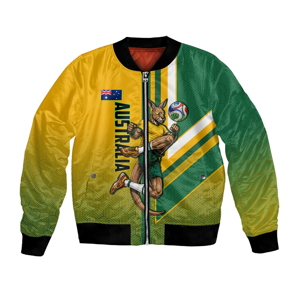 Personalized Australia Soccer Kangaroo Bomber Jacket Australia Flag Athletic Mascot Boxing Kangaroo
