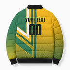 Personalized Australia Soccer Kangaroo Bomber Puffer Jacket Australia Flag Athletic Mascot Boxing Kangaroo
