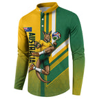 Personalized Australia Soccer Kangaroo Button Sweatshirt Australia Flag Athletic Mascot Boxing Kangaroo