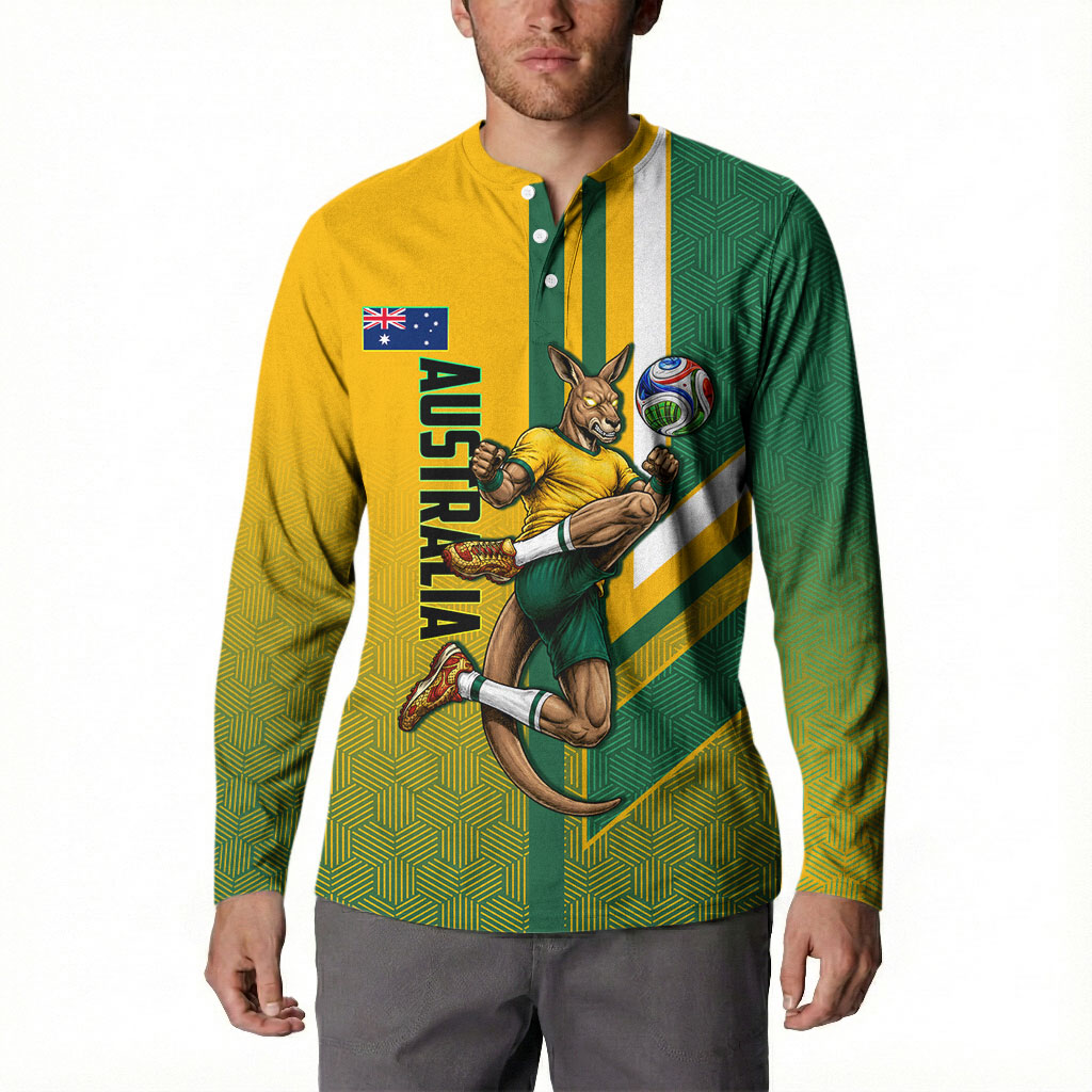 Personalized Australia Soccer Kangaroo Button Sweatshirt Australia Flag Athletic Mascot Boxing Kangaroo