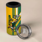 Personalized Australia Soccer Kangaroo 4 in 1 Can Cooler Tumbler Australia Flag Athletic Mascot Boxing Kangaroo