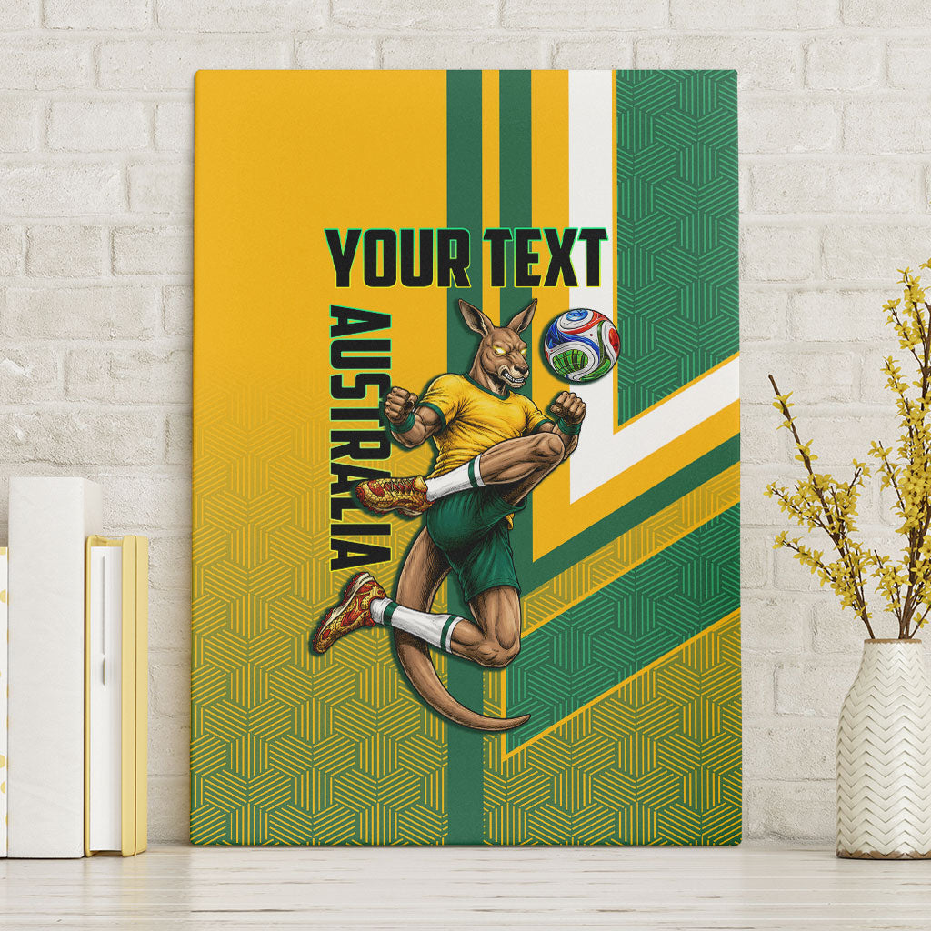 Personalized Australia Soccer Kangaroo Canvas Wall Art Australia Flag Athletic Mascot Boxing Kangaroo