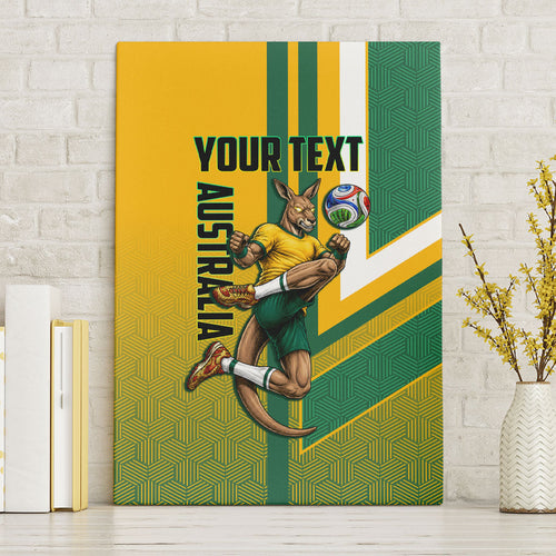 Personalized Australia Soccer Kangaroo Canvas Wall Art Australia Flag Athletic Mascot Boxing Kangaroo