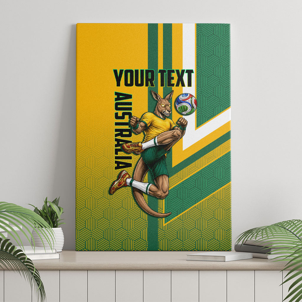 Personalized Australia Soccer Kangaroo Canvas Wall Art Australia Flag Athletic Mascot Boxing Kangaroo