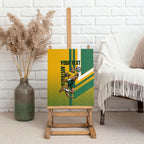 Personalized Australia Soccer Kangaroo Canvas Wall Art Australia Flag Athletic Mascot Boxing Kangaroo