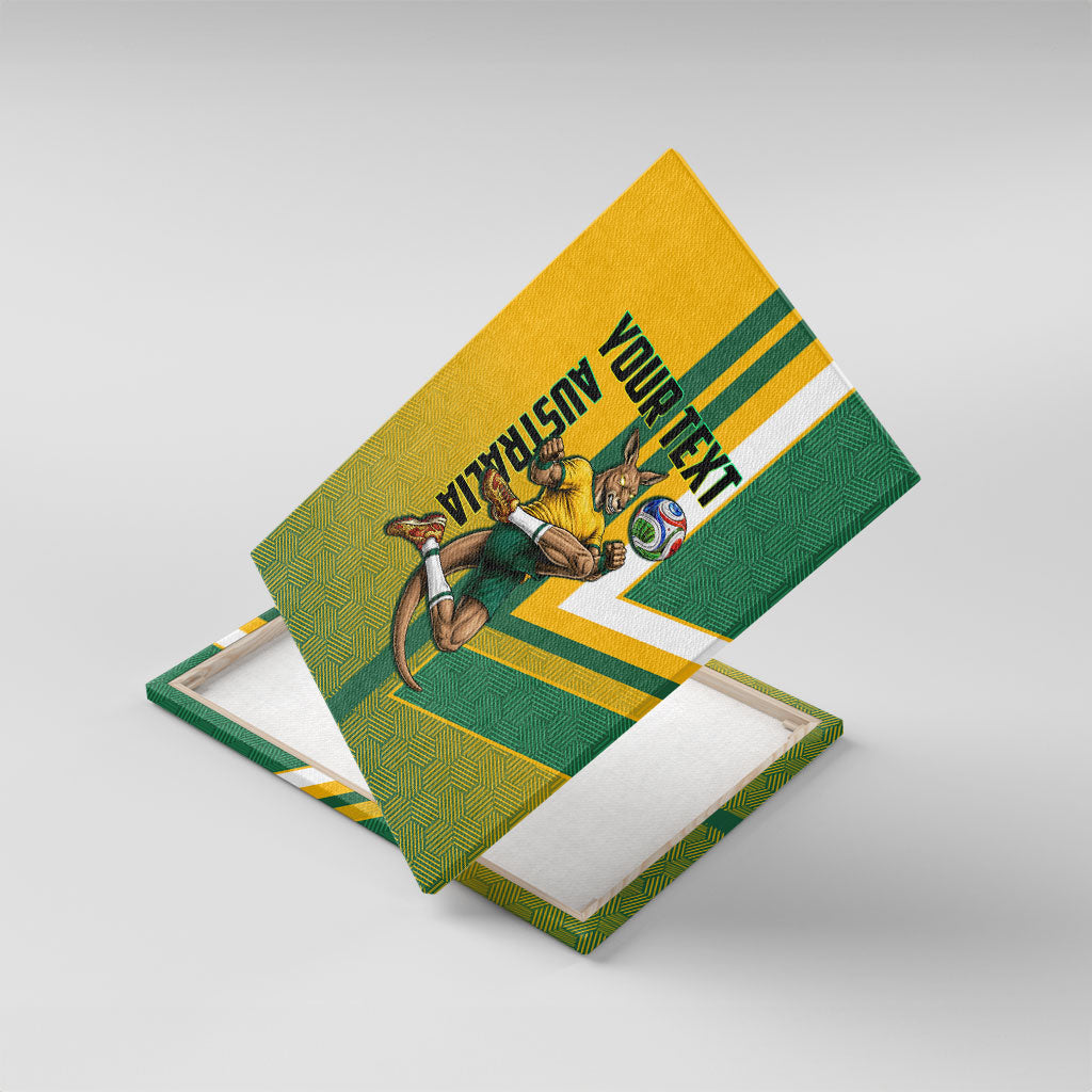 Personalized Australia Soccer Kangaroo Canvas Wall Art Australia Flag Athletic Mascot Boxing Kangaroo