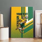 Personalized Australia Soccer Kangaroo Canvas Wall Art Australia Flag Athletic Mascot Boxing Kangaroo