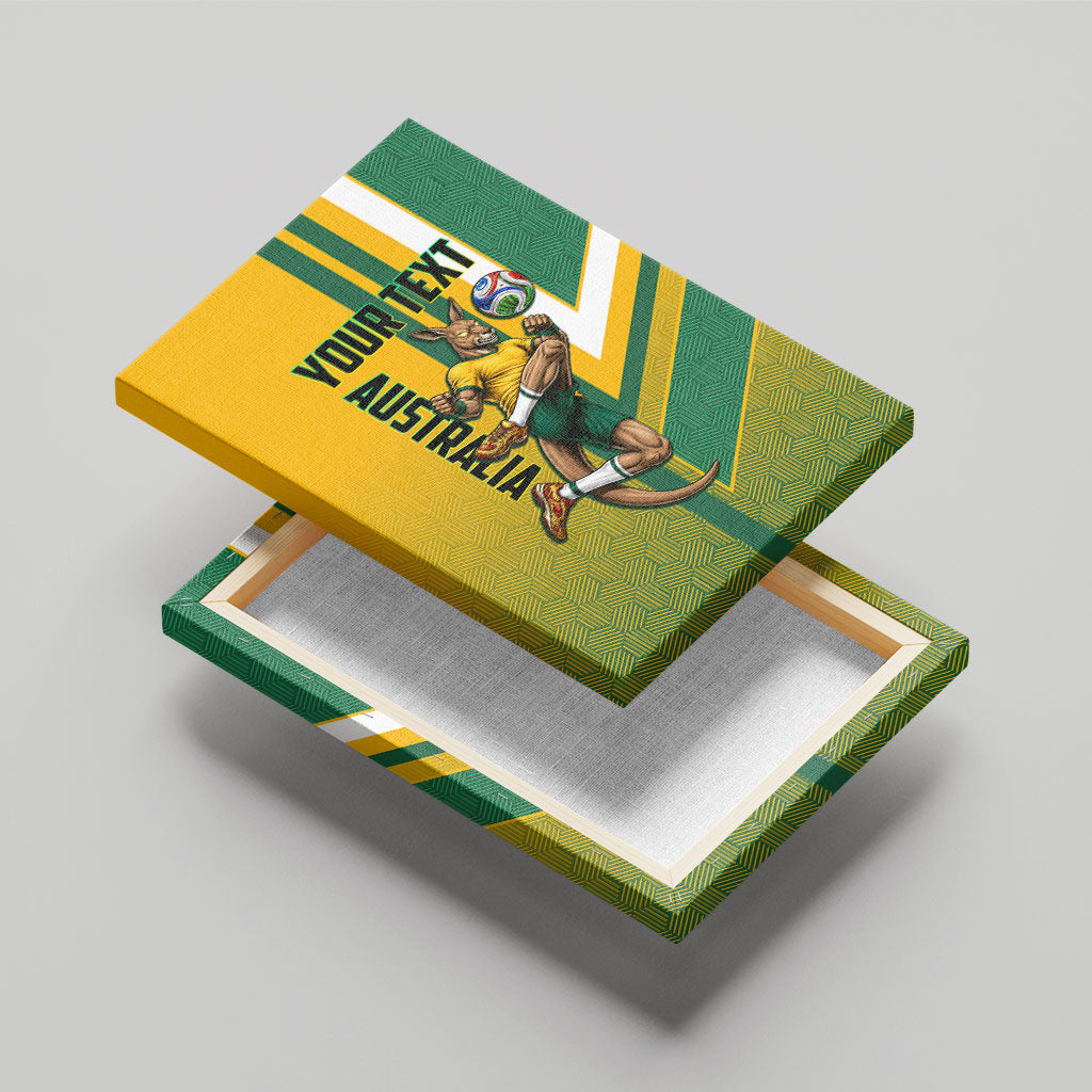 Personalized Australia Soccer Kangaroo Canvas Wall Art Australia Flag Athletic Mascot Boxing Kangaroo