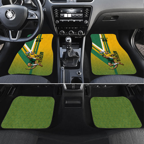 Personalized Australia Soccer Kangaroo Car Mats Australia Flag Athletic Mascot Boxing Kangaroo