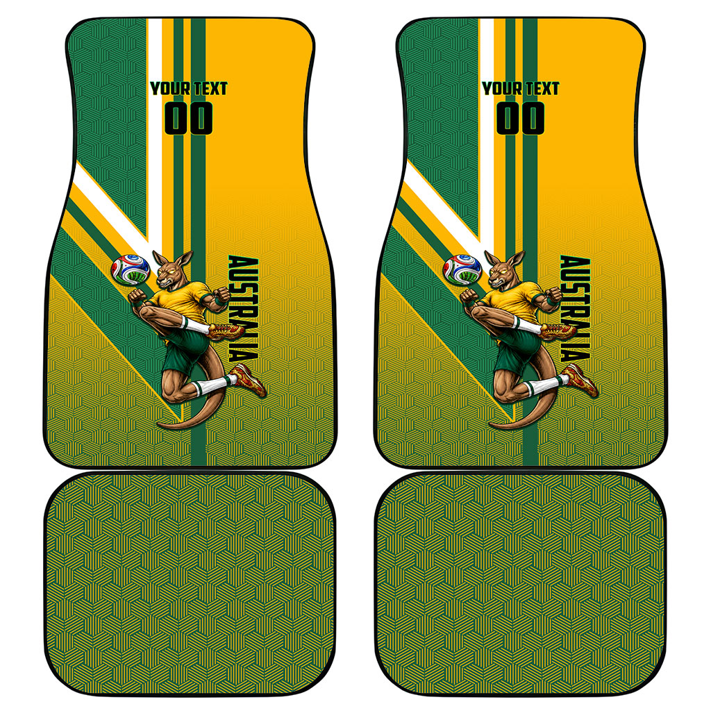 Personalized Australia Soccer Kangaroo Car Mats Australia Flag Athletic Mascot Boxing Kangaroo