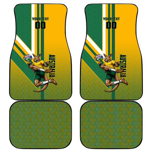 Personalized Australia Soccer Kangaroo Car Mats Australia Flag Athletic Mascot Boxing Kangaroo