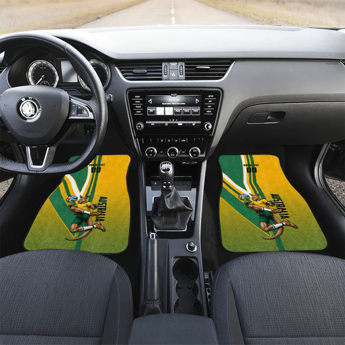 Personalized Australia Soccer Kangaroo Car Mats Australia Flag Athletic Mascot Boxing Kangaroo