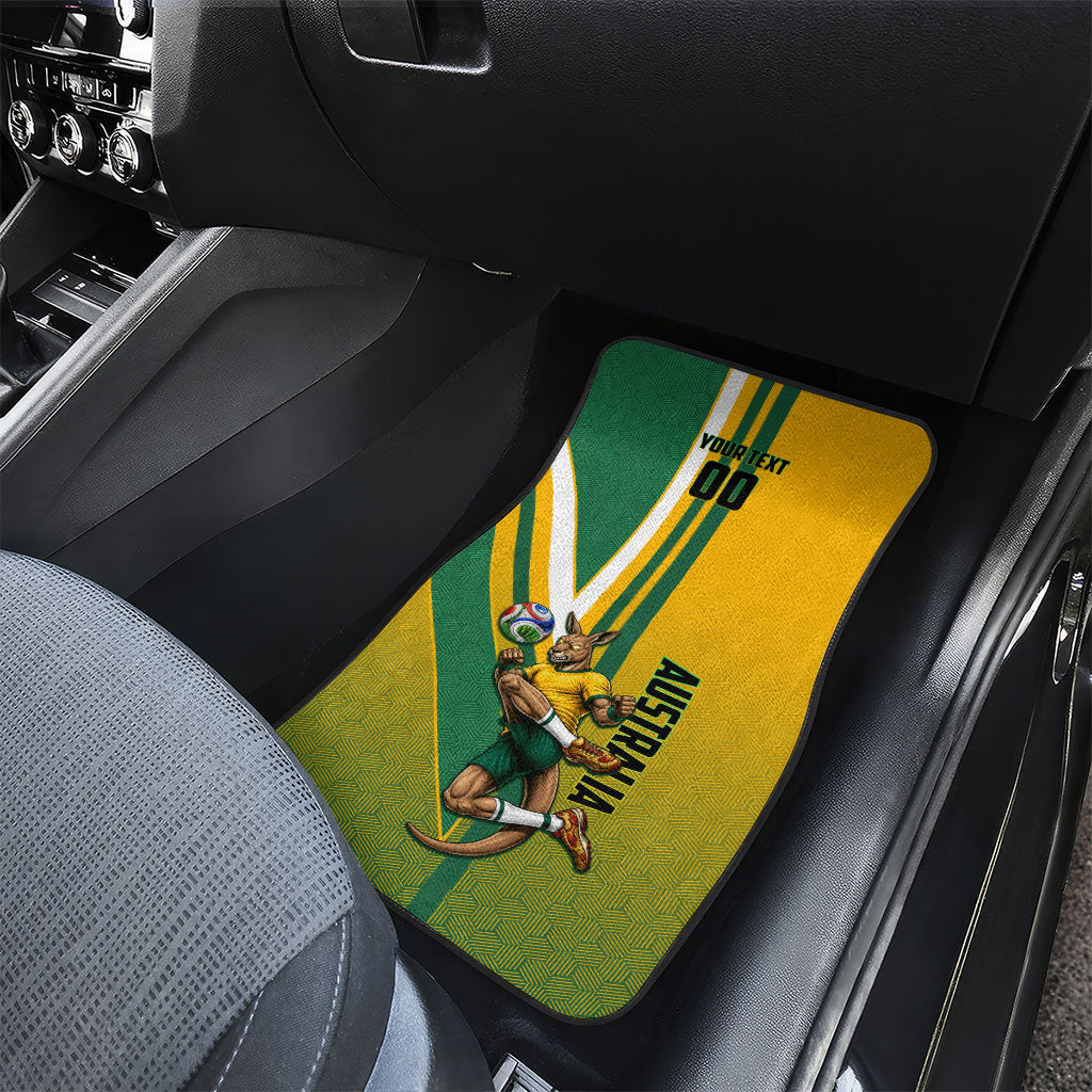 Personalized Australia Soccer Kangaroo Car Mats Australia Flag Athletic Mascot Boxing Kangaroo