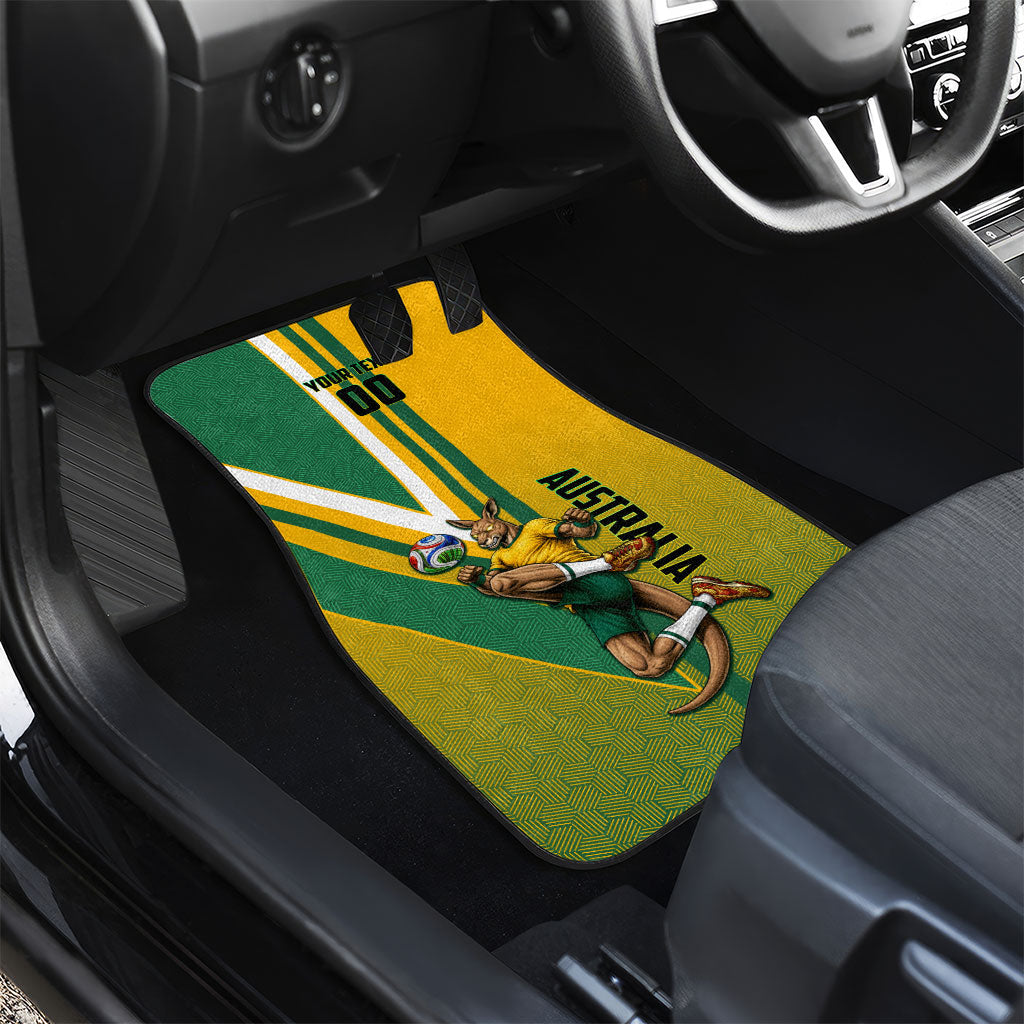 Personalized Australia Soccer Kangaroo Car Mats Australia Flag Athletic Mascot Boxing Kangaroo