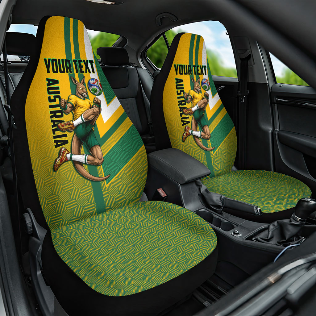 Personalized Australia Soccer Kangaroo Car Seat Cover Australia Flag Athletic Mascot Boxing Kangaroo