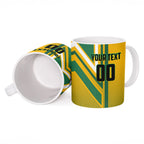 Personalized Australia Soccer Kangaroo Ceramic Mug Australia Flag Athletic Mascot Boxing Kangaroo