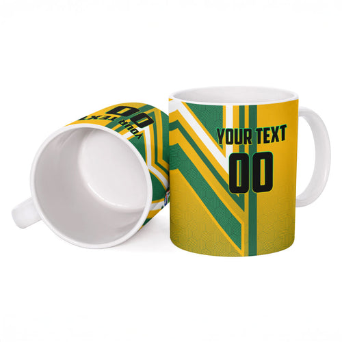 Personalized Australia Soccer Kangaroo Ceramic Mug Australia Flag Athletic Mascot Boxing Kangaroo