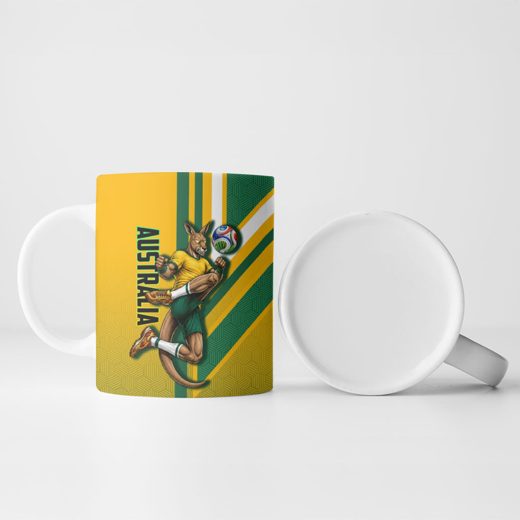 Personalized Australia Soccer Kangaroo Ceramic Mug Australia Flag Athletic Mascot Boxing Kangaroo