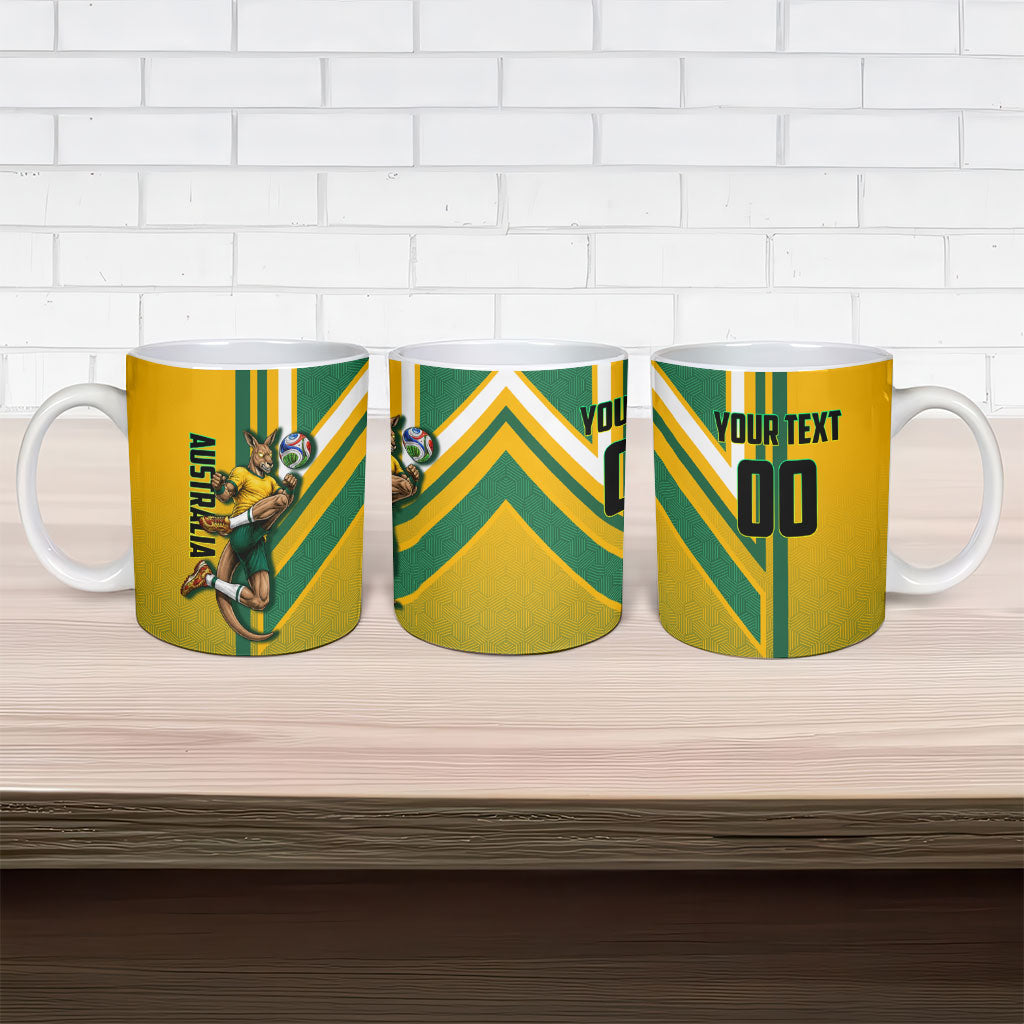 Personalized Australia Soccer Kangaroo Ceramic Mug Australia Flag Athletic Mascot Boxing Kangaroo