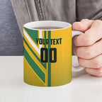 Personalized Australia Soccer Kangaroo Ceramic Mug Australia Flag Athletic Mascot Boxing Kangaroo