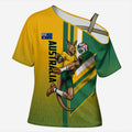 Personalized Australia Soccer Kangaroo Cross Shoulder Shirt Australia Flag Athletic Mascot Boxing Kangaroo