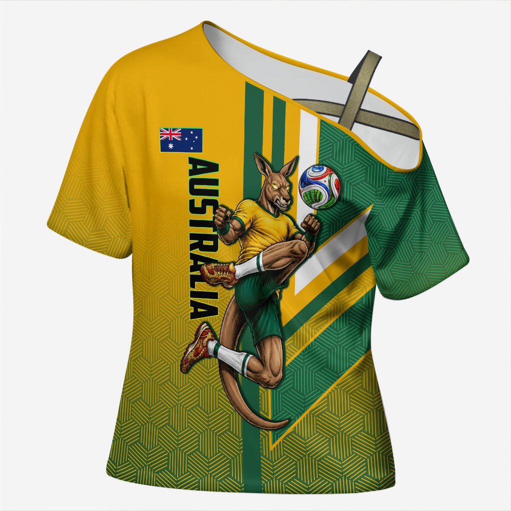 Personalized Australia Soccer Kangaroo Cross Shoulder Shirt Australia Flag Athletic Mascot Boxing Kangaroo