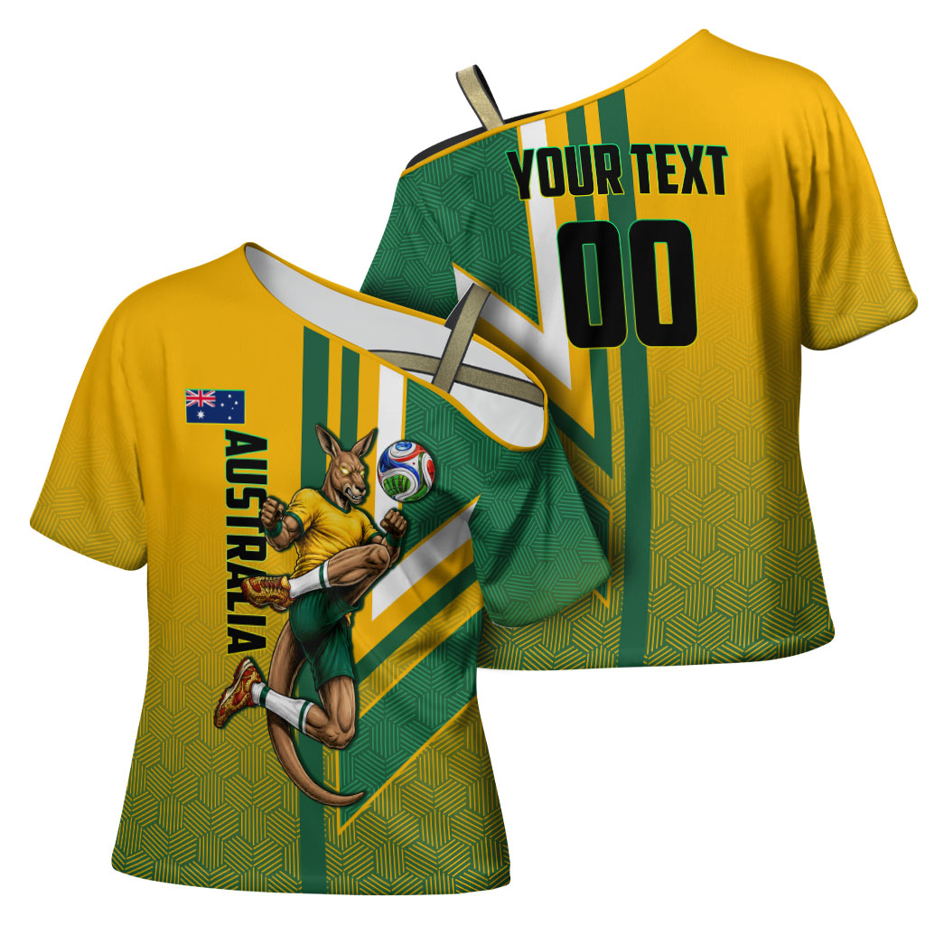 Personalized Australia Soccer Kangaroo Cross Shoulder Shirt Australia Flag Athletic Mascot Boxing Kangaroo