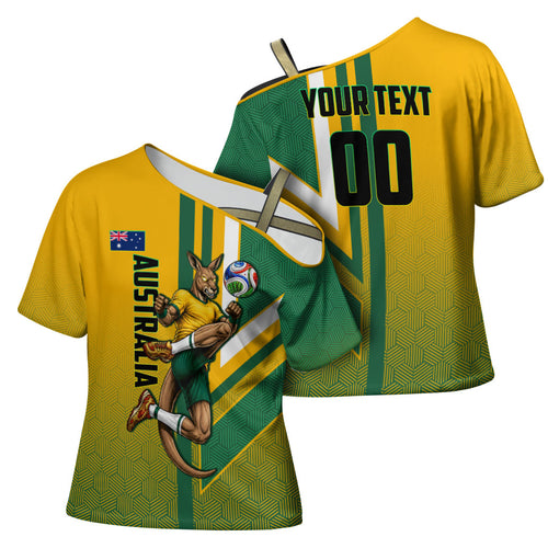 Personalized Australia Soccer Kangaroo Cross Shoulder Shirt Australia Flag Athletic Mascot Boxing Kangaroo