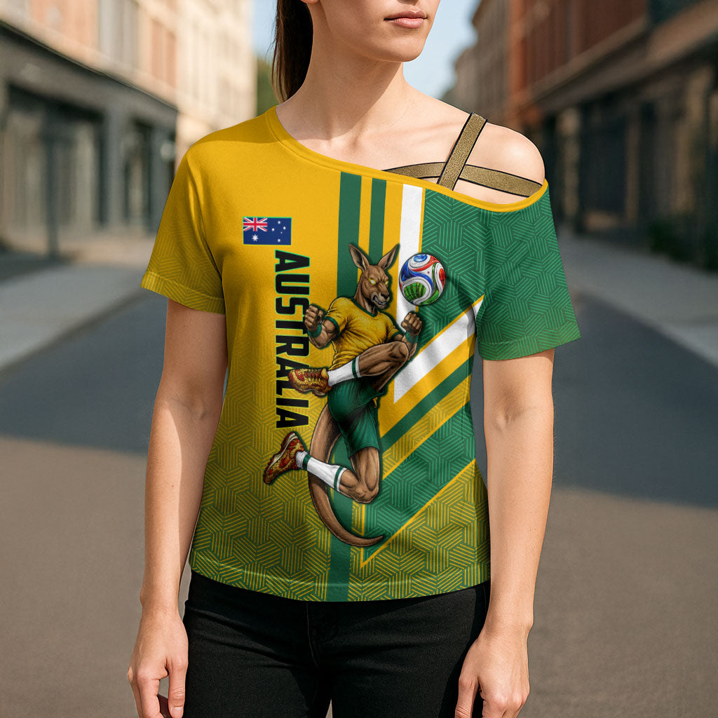 Personalized Australia Soccer Kangaroo Cross Shoulder Shirt Australia Flag Athletic Mascot Boxing Kangaroo