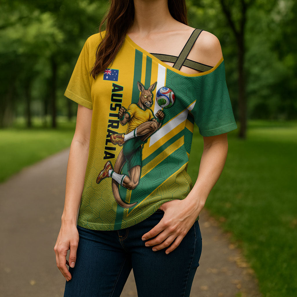 Personalized Australia Soccer Kangaroo Cross Shoulder Shirt Australia Flag Athletic Mascot Boxing Kangaroo