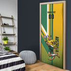 Personalized Australia Soccer Kangaroo Door Cover Australia Flag Athletic Mascot Boxing Kangaroo