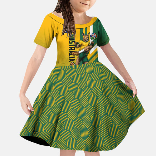 Personalized Australia Soccer Kangaroo Family Matching Mermaid Dress and Hawaiian Shirt Australia Flag Athletic Mascot Boxing Kangaroo