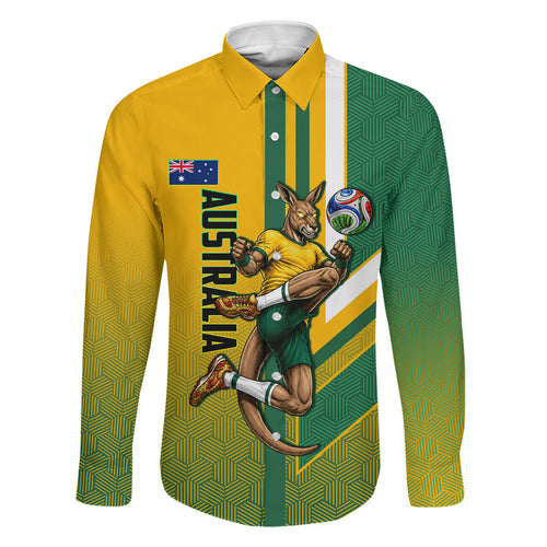 Personalized Australia Soccer Kangaroo Family Matching Mermaid Dress and Hawaiian Shirt Australia Flag Athletic Mascot Boxing Kangaroo