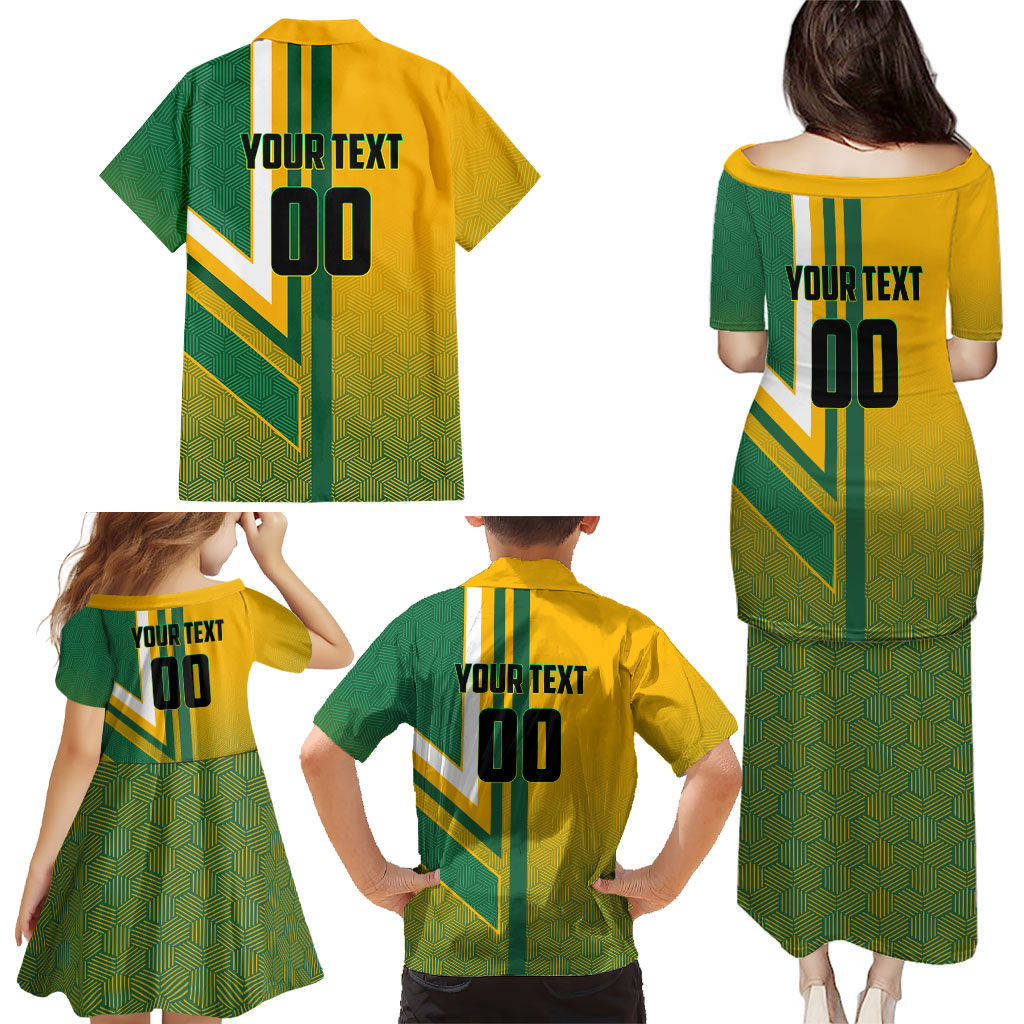 Personalized Australia Soccer Kangaroo Family Matching Puletasi and Hawaiian Shirt Australia Flag Athletic Mascot Boxing Kangaroo