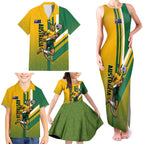 Personalized Australia Soccer Kangaroo Family Matching Tank Maxi Dress and Hawaiian Shirt Australia Flag Athletic Mascot Boxing Kangaroo