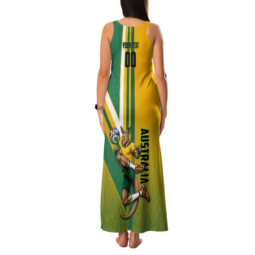 Personalized Australia Soccer Kangaroo Family Matching Tank Maxi Dress and Hawaiian Shirt Australia Flag Athletic Mascot Boxing Kangaroo