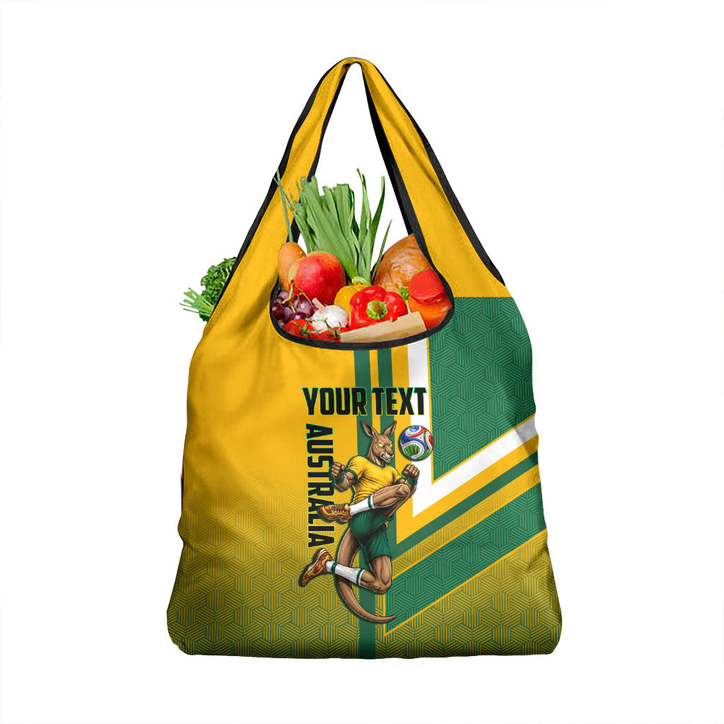 Personalized Australia Soccer Kangaroo Grocery Bag Australia Flag Athletic Mascot Boxing Kangaroo