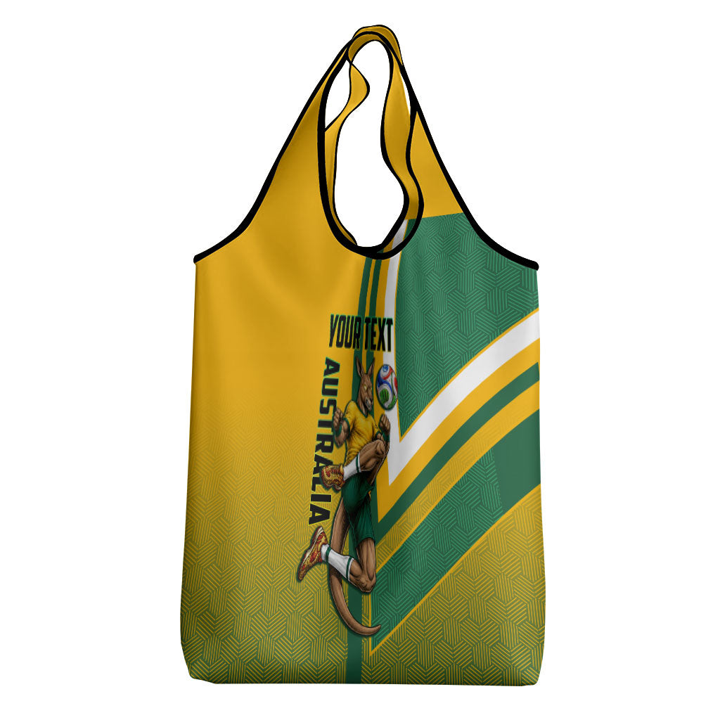 Personalized Australia Soccer Kangaroo Grocery Bag Australia Flag Athletic Mascot Boxing Kangaroo