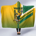Personalized Australia Soccer Kangaroo Hooded Blanket Australia Flag Athletic Mascot Boxing Kangaroo