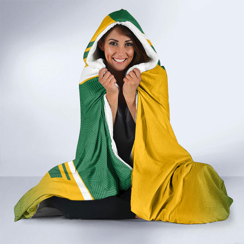 Personalized Australia Soccer Kangaroo Hooded Blanket Australia Flag Athletic Mascot Boxing Kangaroo