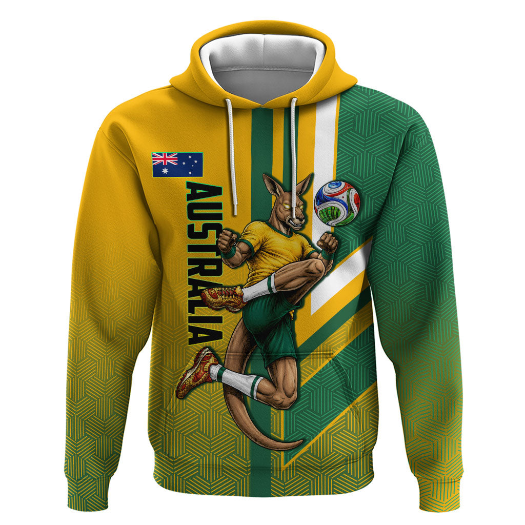 Personalized Australia Soccer Kangaroo Hoodie Australia Flag Athletic Mascot Boxing Kangaroo