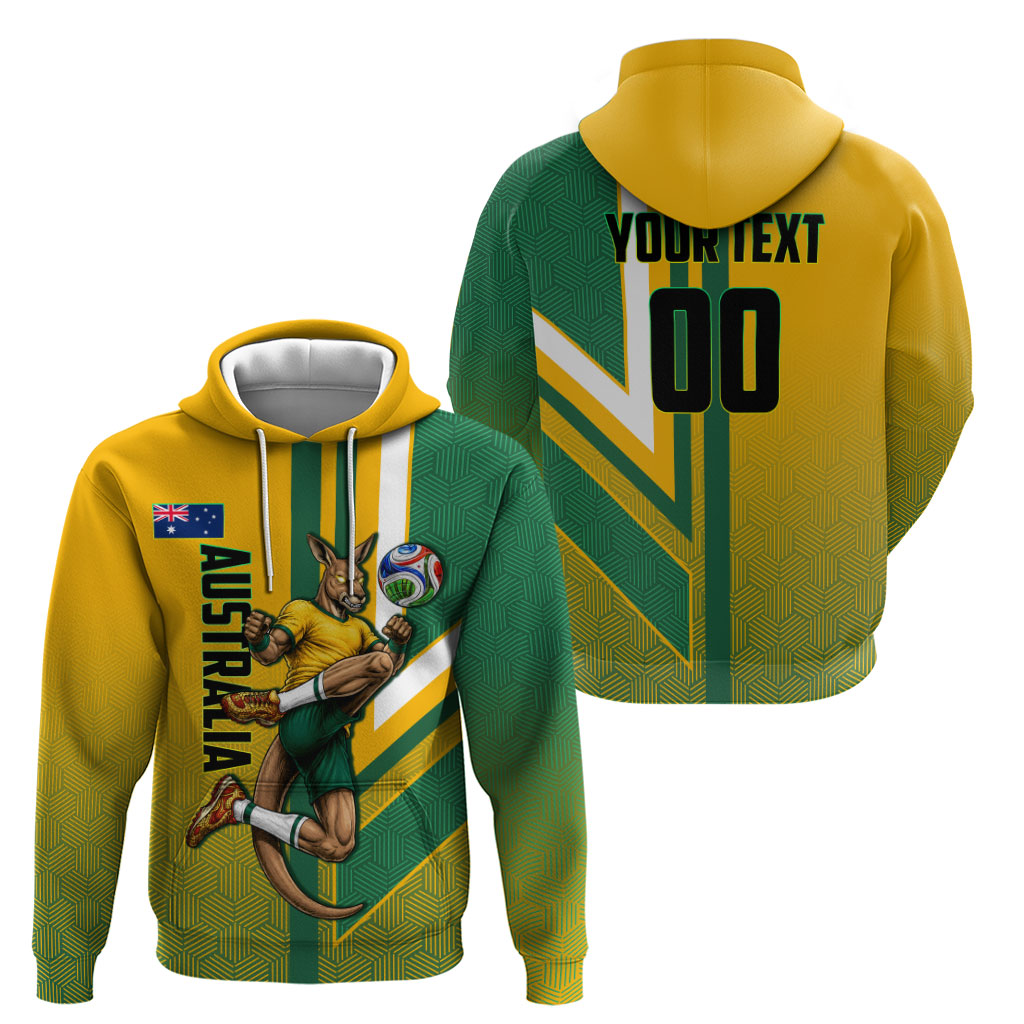 Personalized Australia Soccer Kangaroo Hoodie Australia Flag Athletic Mascot Boxing Kangaroo
