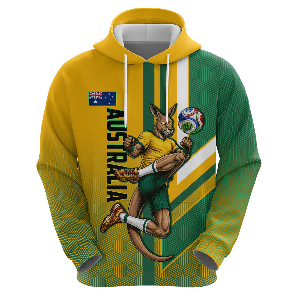 Personalized Australia Soccer Kangaroo Hoodie Australia Flag Athletic Mascot Boxing Kangaroo